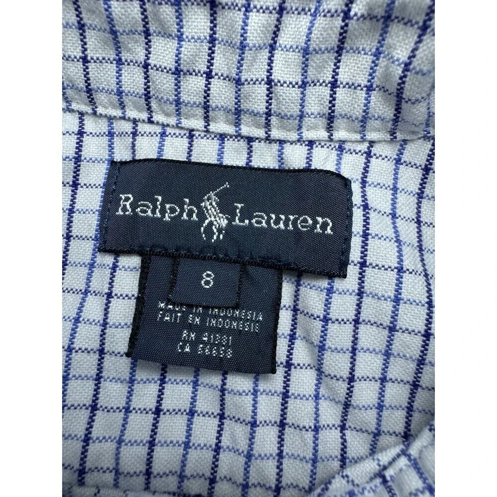 Boy’s Polo Ralph Lauren Long Sleeve Button Down Blue Shirt  - Size 8